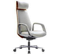 Кресло HAWASAN PREMIUM EX-820, синхромеханизм, слайдер, экокожа, белое/коричневое, 533237