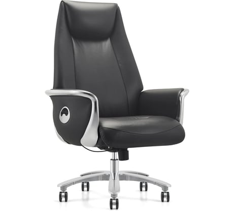 Кресло HAWASAN PREMIUM EX-800 до 200 кг синхромеханизм алюминий экокожа черное 533234