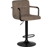 Стул барный DOBRIN KRUGER ARM BLACK (цвет сиденья какао вельвет (LAR-E2041-05), цвет основания черный) LM-5011_B-M_CT-LAR-E2041-05