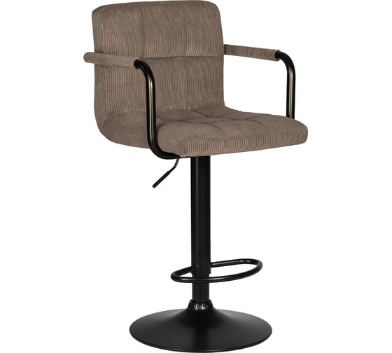 Стул барный DOBRIN KRUGER ARM BLACK (цвет сиденья какао вельвет (LAR-E2041-05), цвет основания черный) LM-5011_B-M_CT-LAR-E2041-05