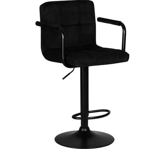Стул барный DOBRIN KRUGER ARM BLACK (цвет сиденья черный вельвет (LAR-E2041-52), цвет основания черный) LM-5011_B-M_VV-LAR-E2041-52