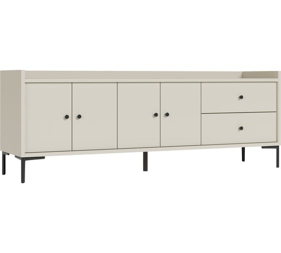 Тумба ТВ 1800 закрытые полки Серый Шелк 2036 1802х450х650 Alternative 66087