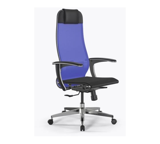 Кресло для персонала МЕТТА ErgoLife Set 4/подл.158/осн.Synchro 004 (Васильковый-Черный 55B.4.1.3E3)