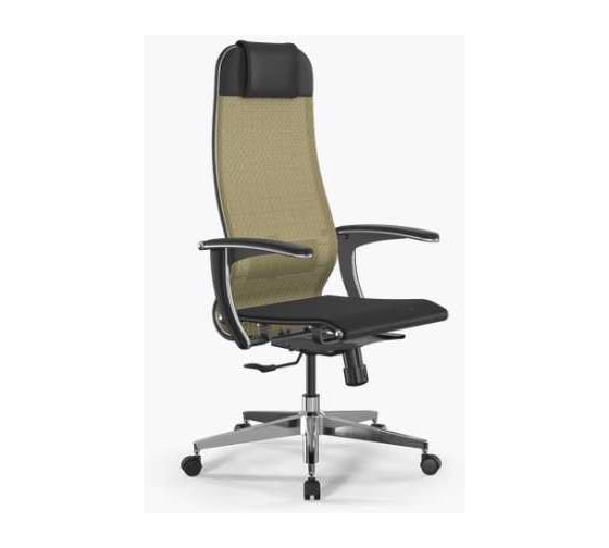Кресло для персонала МЕТТА ErgoLife Set 4/подл.158/осн.Synchro 004 (Золотой ротанг-Черный 558.4.1.3E3)