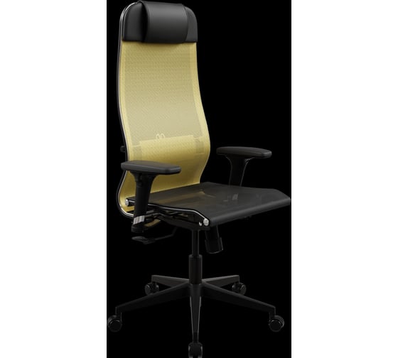 Кресло для персонала МЕТТА ErgoLife Set 4/подл.200/осн.Synchro 002 (Золотой ротанг-Черный 558.D.1.3A3)