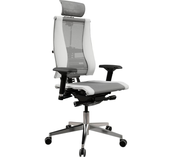 Кресло руководителя METTA Y 4DF B2-14D - YM93+Infinity /Kc09/Nc09/D04P/H13mM-3D(M26.B32.G25.W03) (Св.серый-Белый)