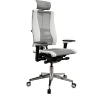 Кресло руководителя МЕТТА Y 4DF B2-14D - YM93+Infinity /Kc09/Nc09/D15P/H13mM-3D(M26.B32.G25.W04) (Св.серый-Белый) zB8.F.15.10A