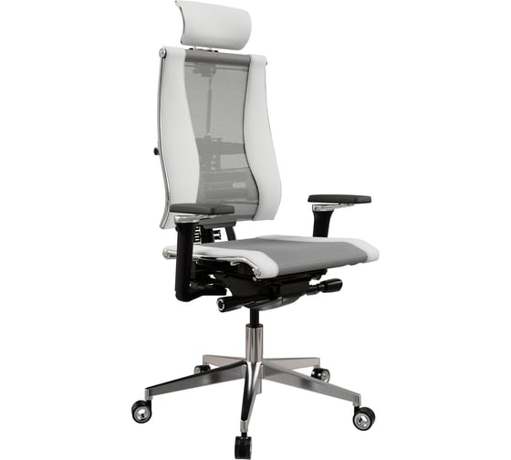 Кресло руководителя METTA Y 4DF B2-14D - YM93+Infinity /Kc09/Nc09/D15P/H13mL-3D(M26.B32.G25.W04) (Св.серый-Белый)