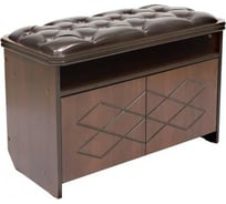 Банкетка Мебелик Патриция дуб шампань ткань крем каретная стяжка 5752