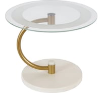Журнальный стол Мебелик Дуэт 13Н золото, слоновая кость, прозрачный 00 7330