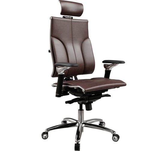 Кресло руководителя МЕТТА Y 4DT L2-10D - Genuine /Kc06/Nc06/D06P/H13mL-3D(M06.B34.G04.W04) (Темно-коричневый(Черный))