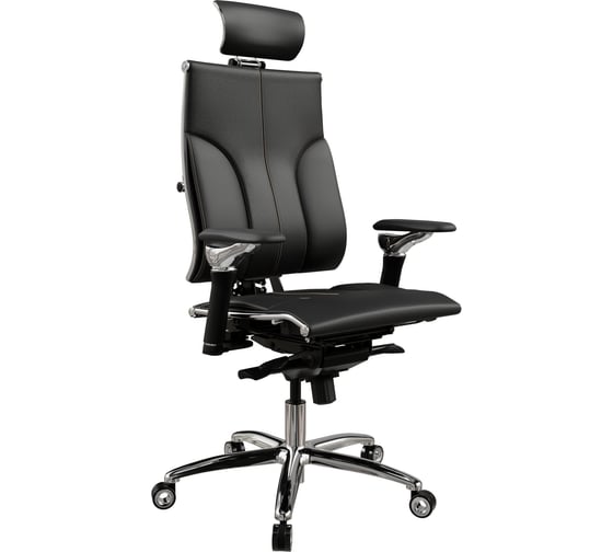 Кресло руководителя МЕТТА Y 4DT L2-10D - Genuine /Kc06/Nc06/D06P/H13mL-3D(M06.B34.G04.W04) (Черный (бежевая строчка))