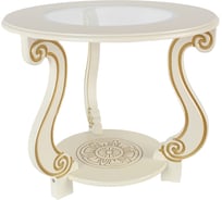 Журнальный стол Мебелик Грация (С) слоновая кость/золото 000 467