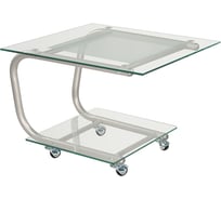 Журнальный стол Мебелик Дуэт 9 металлик, прозрачный 00 2212