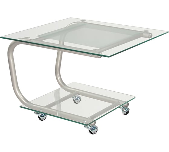 Журнальный стол Мебелик Дуэт 9 металлик, прозрачный 00 2212 1