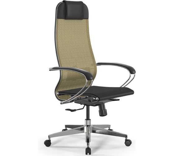 Кресло для персонала МЕТТА ErgoLife Set 4/подл.131/осн.Synchro 104 (Золотой ротанг-Черный 558.16.1.333) z509882422