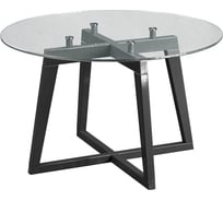 Журнальный стол Мебелик Рилле 445 серый графит, стекло прозрачный, круг 6816