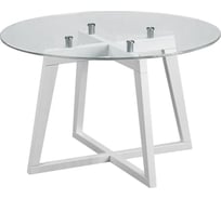 Журнальный стол Мебелик Рилле 445 белый, стекло, прозрачный, круг 6815