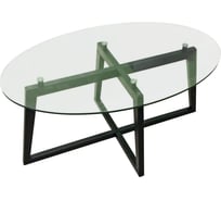 Журнальный стол Мебелик Престиж черный, стекло, прозрачный 349