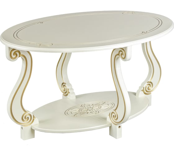Журнальный стол Мебелик Овация М слоновая кость, золото 2545 1
