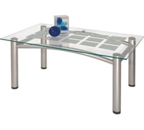 Журнальный стол Мебелик Робер 3М металлик, прозрачный 1937