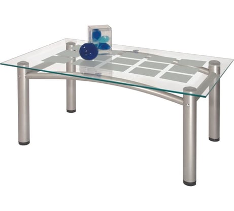 Журнальный стол Мебелик Робер 3М металлик, прозрачный 00 1937