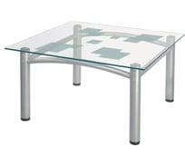 Журнальный стол Мебелик Робер 2М металлик, прозрачный 00 1503