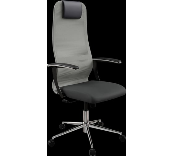 Кресло для персонала МЕТТА Sit 8 B1-8U - X1+UMF(X1) /Uh00/Wh00/U0mL-b(M09.B23.G18.W01) (Св.серый-Черный)