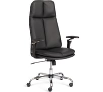 Кресло Tetchair Итон/Eton, хром 5Д, кожзам, черный, 36-6, 25561
