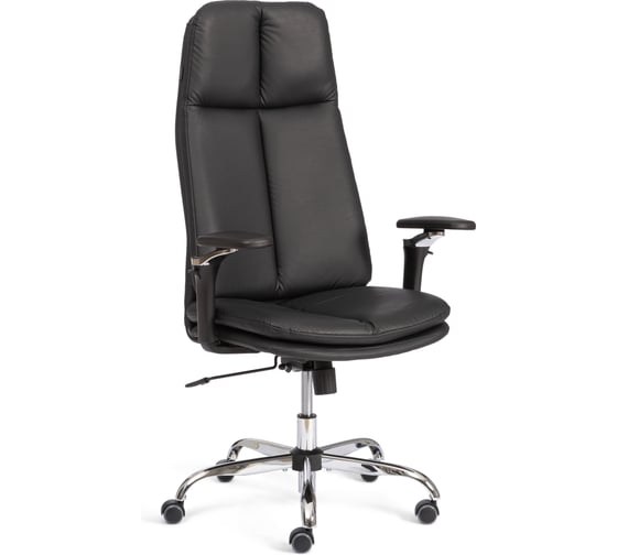 Кресло Tetchair Итон/Eton, хром 5Д, кожзам, черный, 36-6, 25561