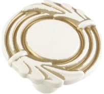 Мебельная ручка-кнопка Левша FB 055 000 золото прованс 1013 жемчужный белый матовый У8-0379