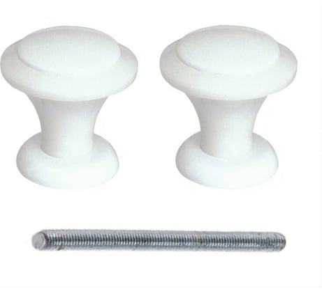 Ручка-кнопка Левша РК-1В пластмасса белая У1-1159.Б