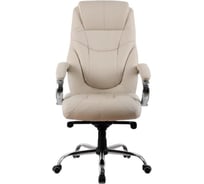 Офисное поворотное кресло KSG Kingstyle SHL-6-3 Tonpo NL Chrome (натуральная кожа, кремовый) КС-001732