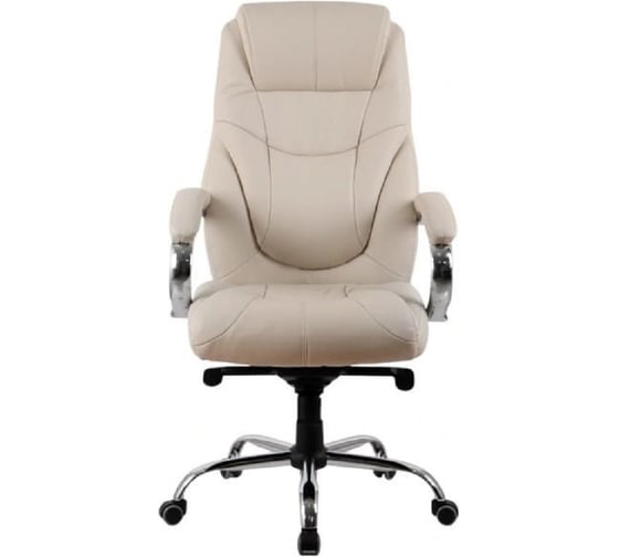Офисное поворотное кресло KSG Kingstyle SHL-6-3 Tonpo NL Chrome (натуральная кожа, кремовый) КС-001732