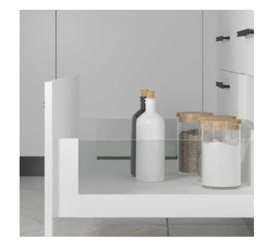 Комплект ящика MAKMART Индиго Стекло/Indigo Vetro H=175, L=500, отделка белая M-INDV.KCD.500.WH