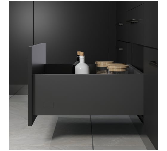 Комплект ящика MAKMART Некст/Next 3D_D Push H=178, L=350, отделка орион серый M-NXT.KDP.350.OG