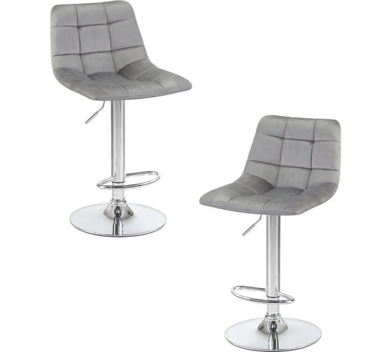 Стул барный DOBRIN набор 2 шт TAILOR (серый велюр (MJ9-75)) LM-5017-N_CH-M_V-MJ9-75