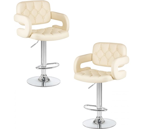 Стул барный DOBRIN набор 2 шт TIESTO (кремовый) LM-3460-N_CH-M_EL-cream