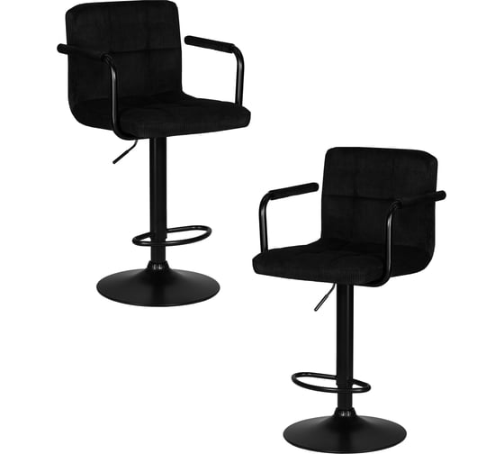 Набор из 2 шт стул барный DOBRIN KRUGER ARM BLACK (черный вельвет (LAR-E2041-52)) LM-5011-N_B-M_VV-LAR-E2041-52