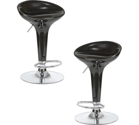 Стул барный DOBRIN набор 2 шт BOMBA (чёрный) LM-1004-N_CH-M_ABS-black