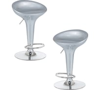 Стул барный DOBRIN набор 2 шт BOMBA (серебряный металлик) LM-1004-N_CH-M_ABS-silver
