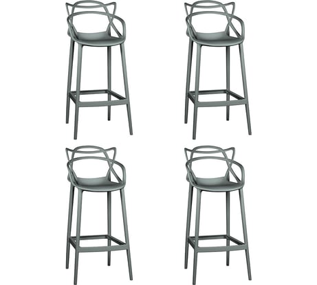Стул барный DOBRIN Набор 4 шт MASTERS BAR (тёмно-серый (GR-04)) LMZL-PP601C-N_P-GR-04