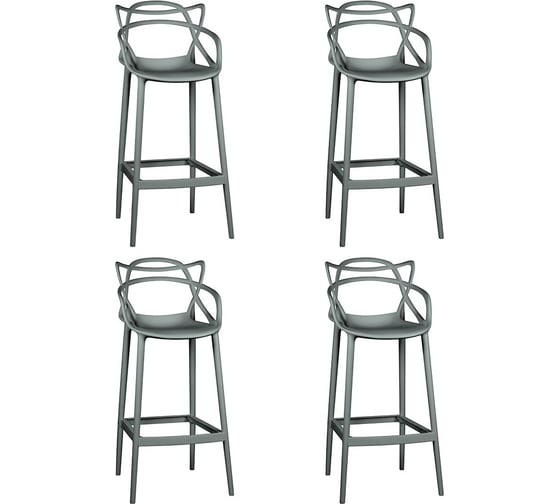 Стул барный DOBRIN Набор 4 шт MASTERS BAR (тёмно-серый (GR-04)) LMZL-PP601C-N_P-GR-04