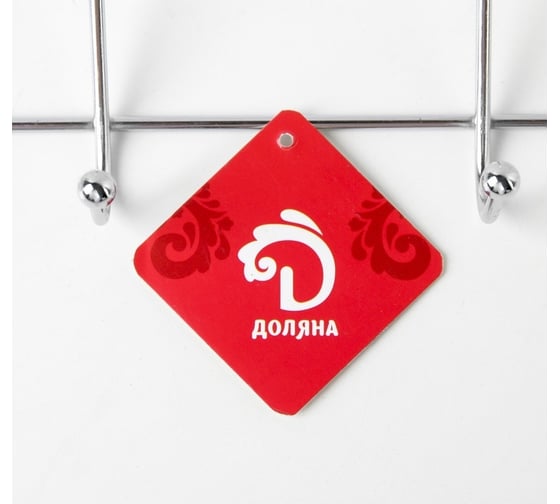 Наддверная вешалка Доляна Блеск 4 двойных крючка, 30х10х16 см, цвет хром 2813413