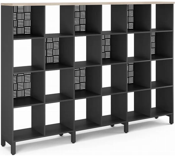 Стеллажная система SQ-4X6 black/natural Kobor 220443