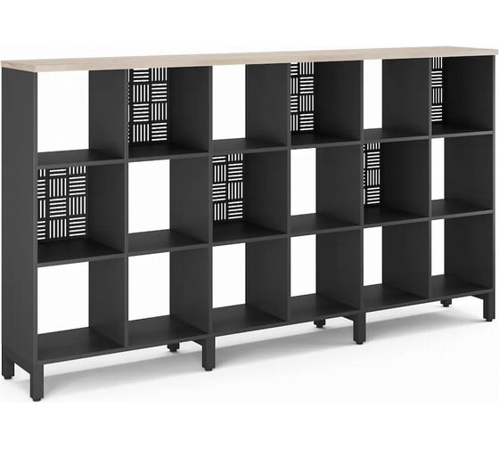 Стеллажная система SQ-3Х6 black/natural Kobor 220408