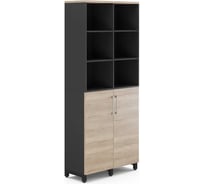 Шкаф распашной Kobor HR/3/3-90/60/M black/natural 221118