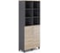 Шкаф распашной Kobor HR/3/3-90/60/M graphite/natural 221126 1