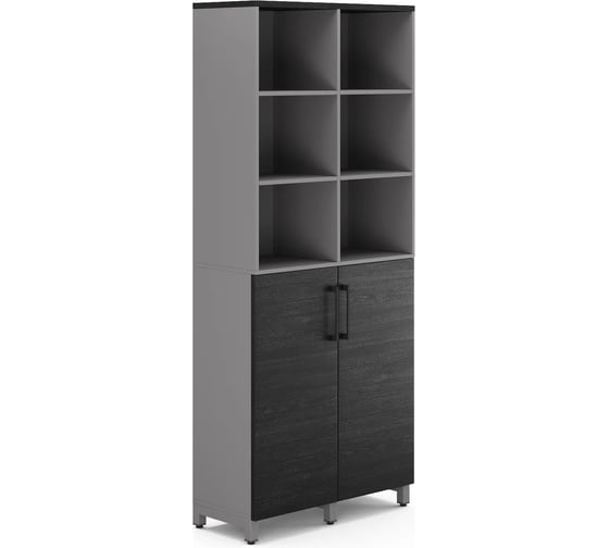 Шкаф распашной Kobor HR/3/3-90/40/M aluminum/wood 222005