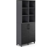 Шкаф распашной Kobor HR/3/3-90/60/M graphite/wood 222001